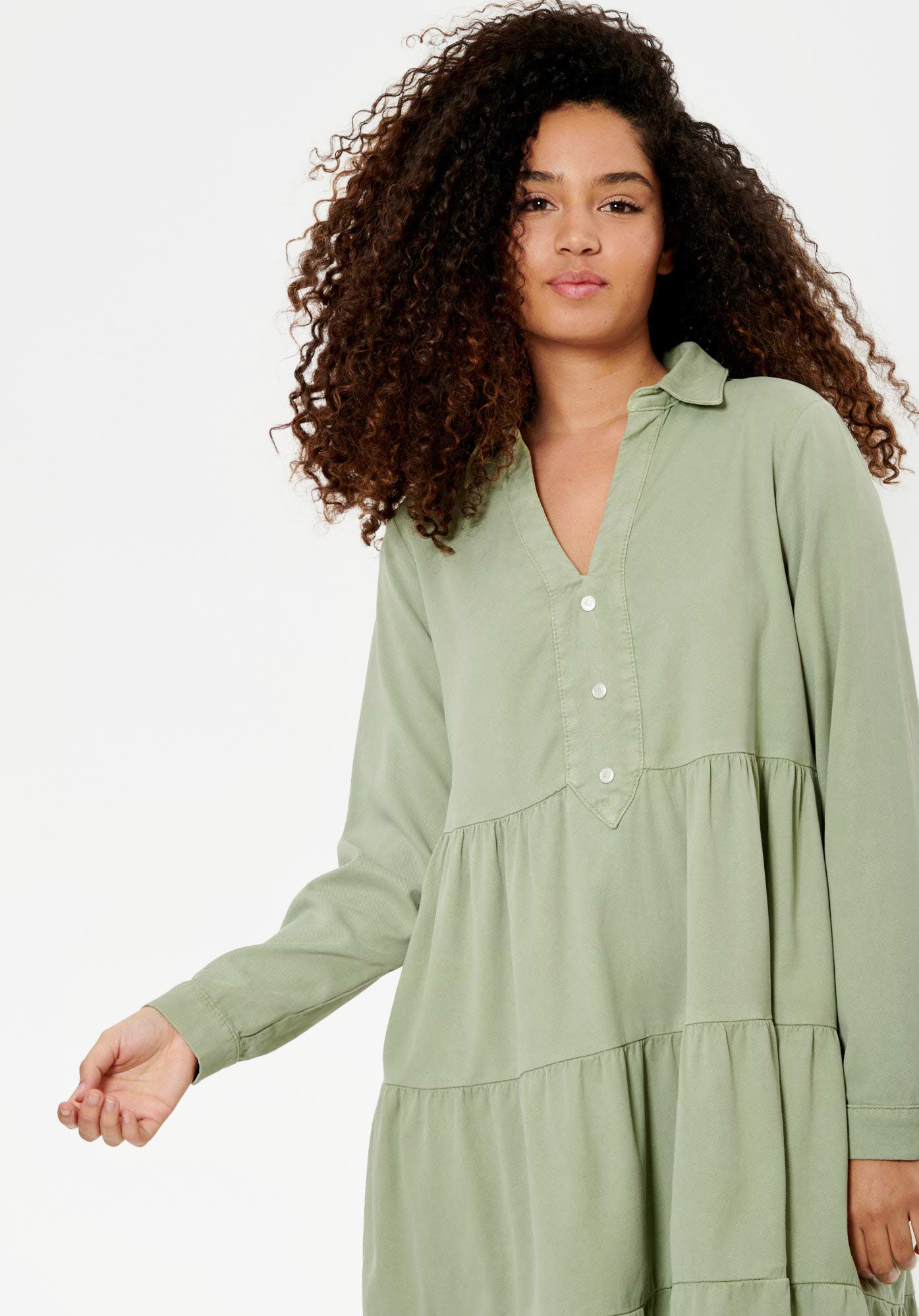 Robe babydoll kaki Femme Genti Kaporal