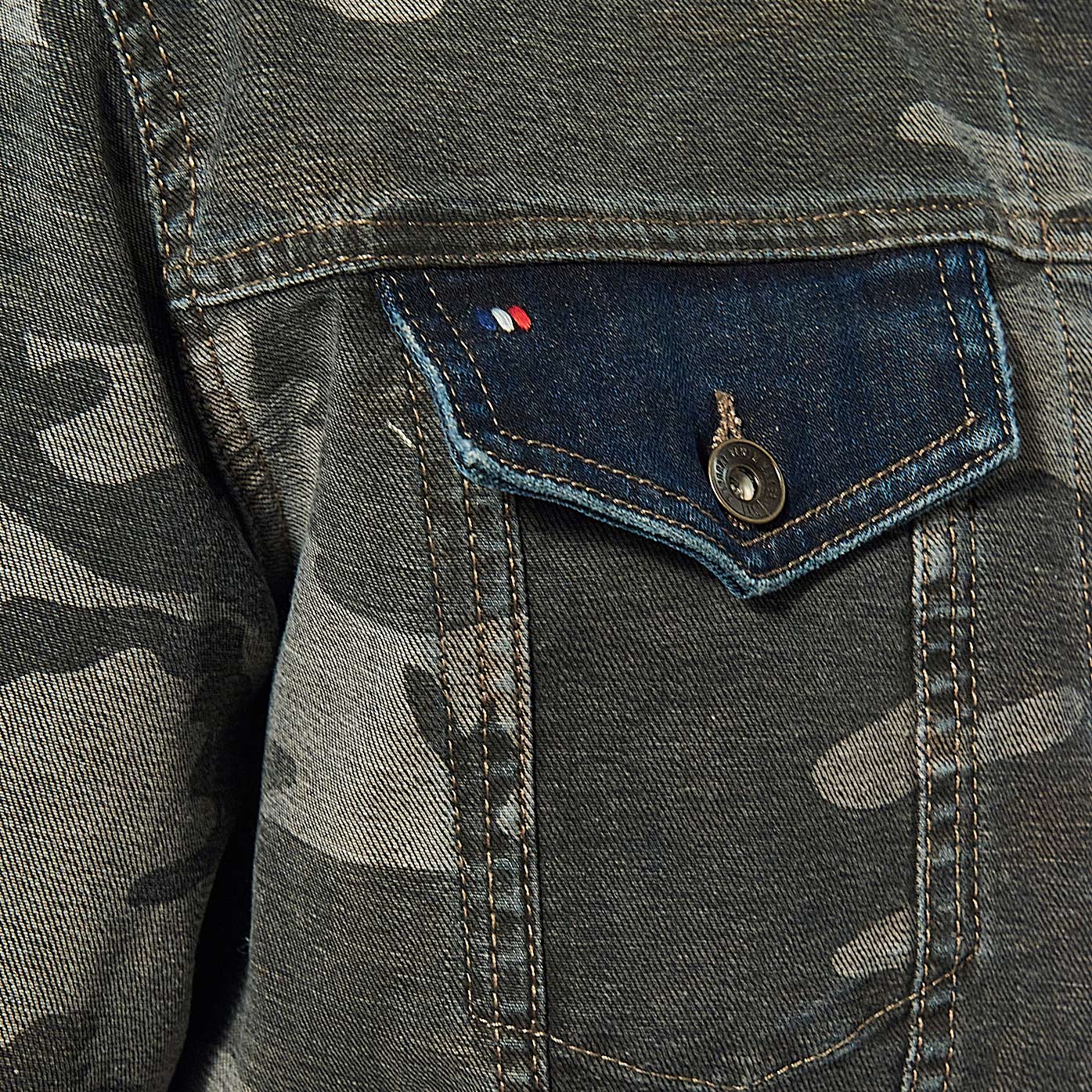 Veste en shop jean camouflage homme