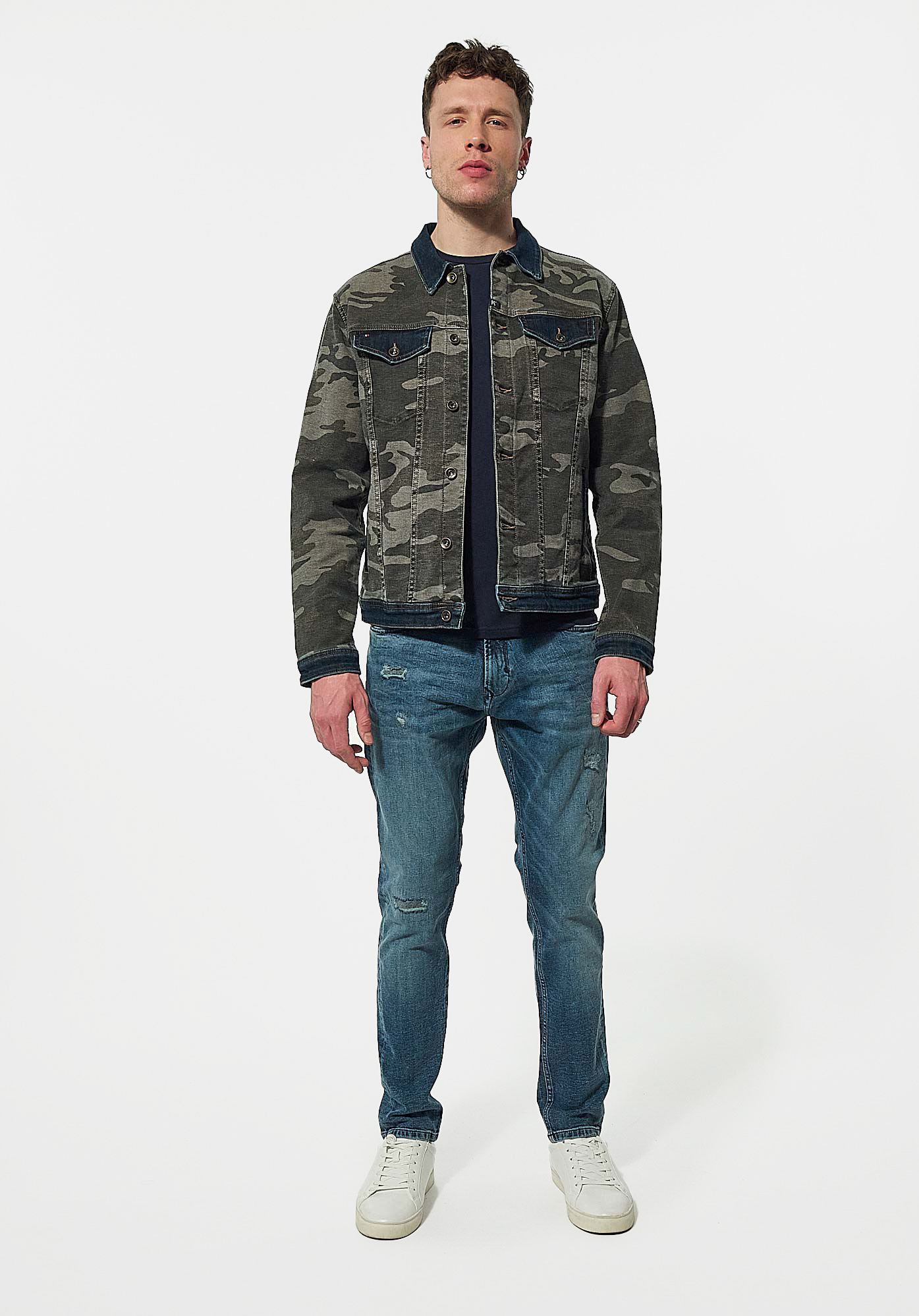 Veste en jean camouflage homme deals