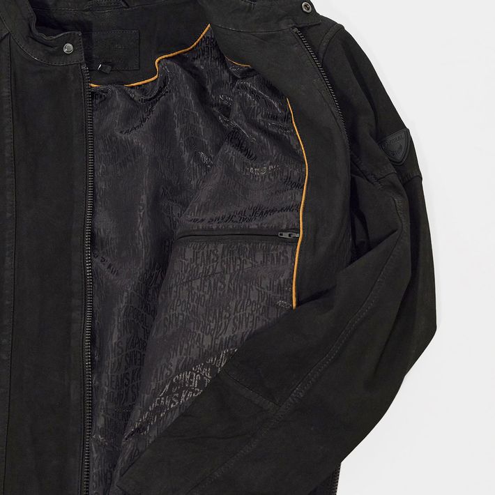KAPORAL - Veste en cuir noir Homme effet froissé KROMA Noir