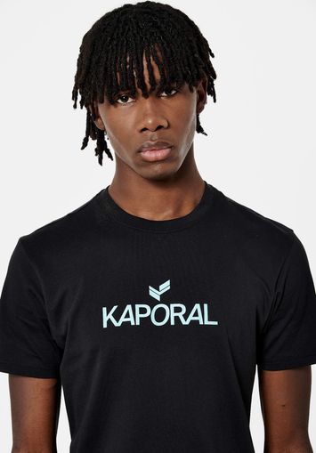 T-shirt noir Homme en 100% coton Leres - Kaporal