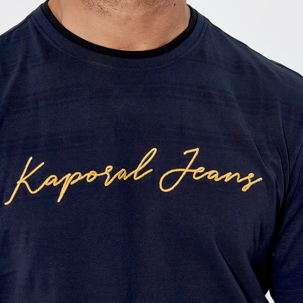 Mock T-Shirt à Manches Courtes avec Inscription Kaporal Homme Coupe Slim