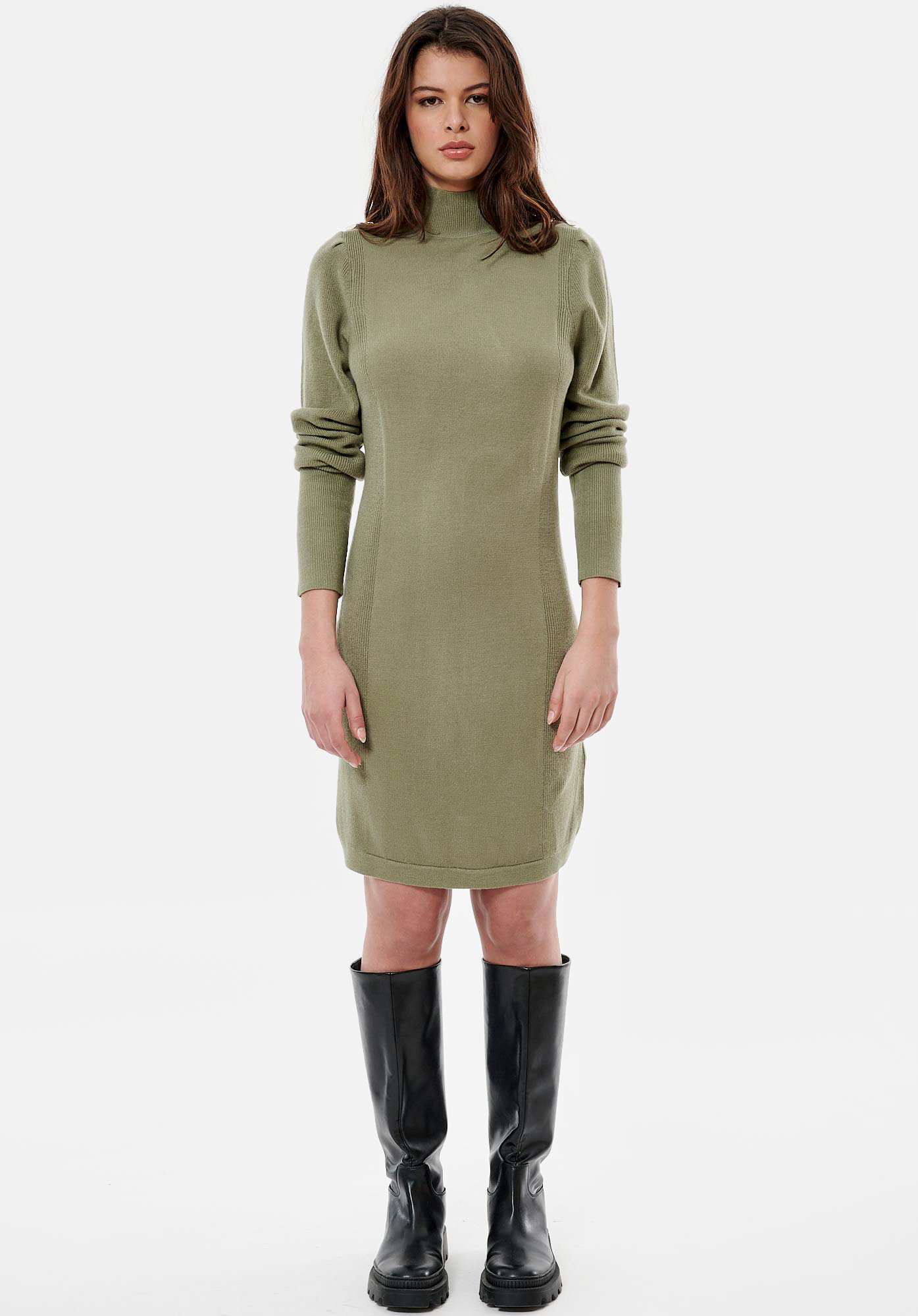 Robe pull kaki Femme Liv Kaporal