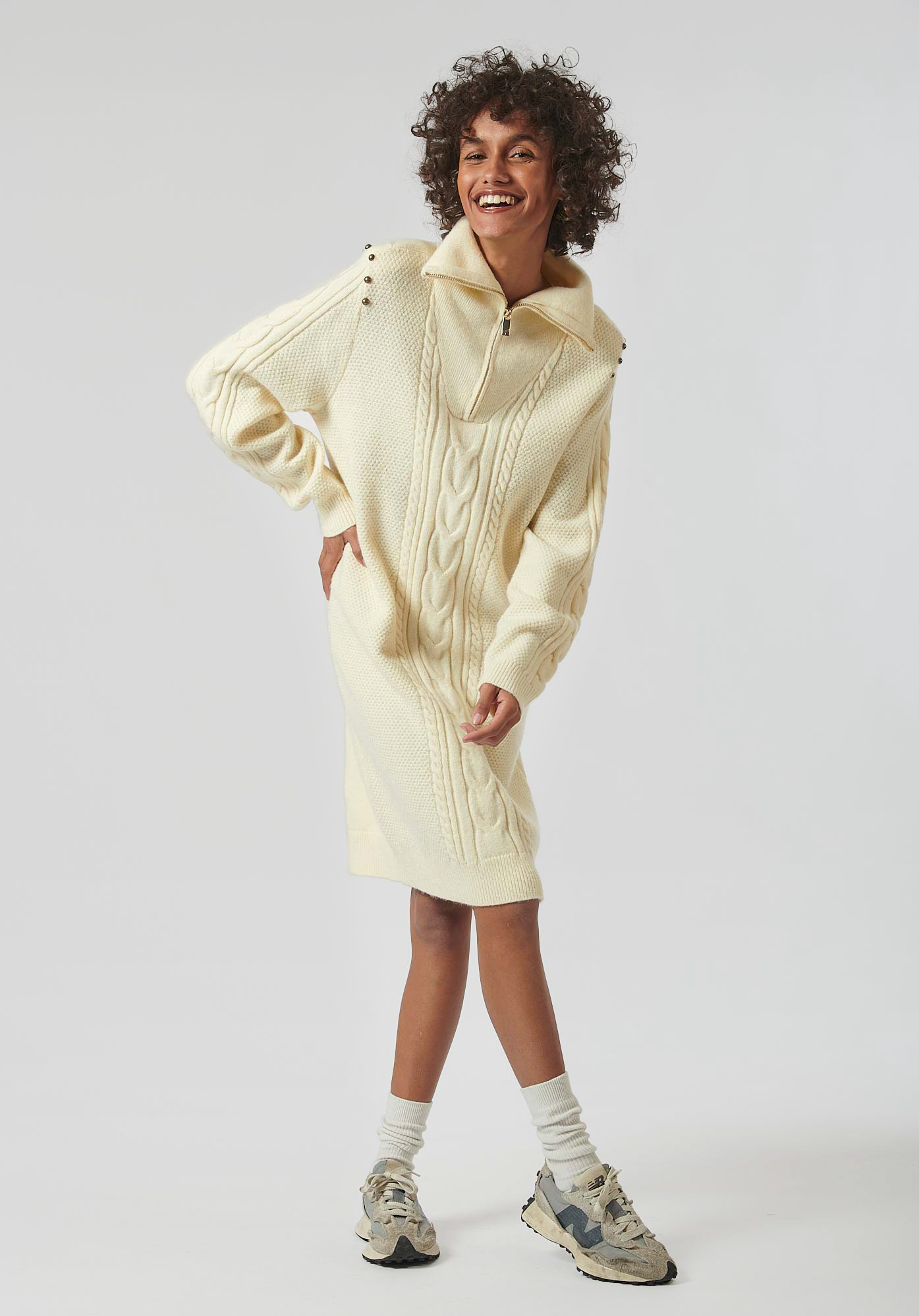 Robe pull ecru Femme Loane Kaporal