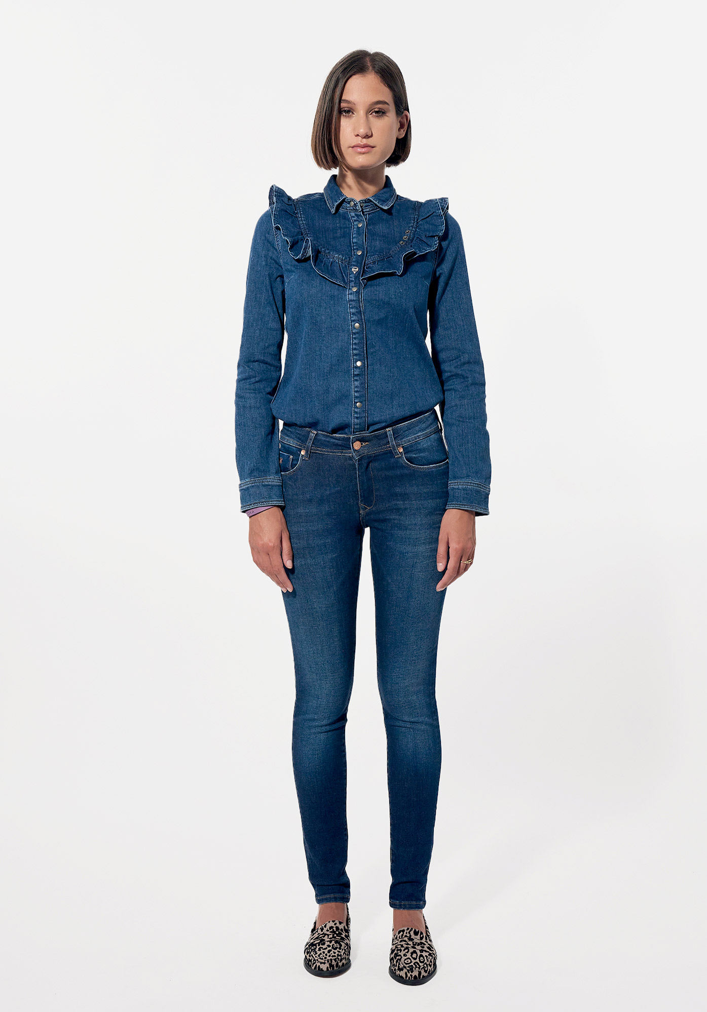 Jean slim Femme bleu delave Loka Kaporal
