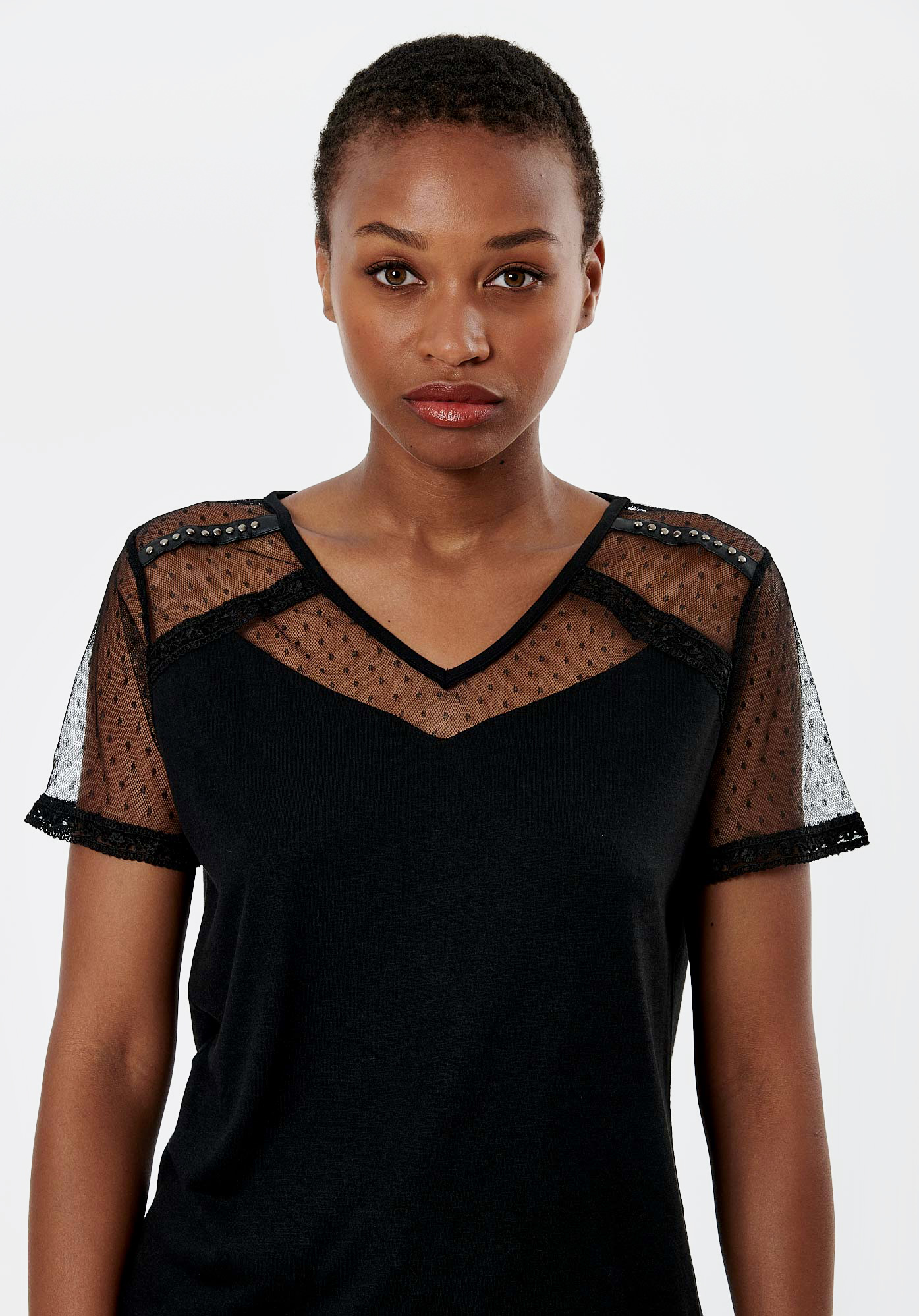 Tee shirt noir transparent femme sales