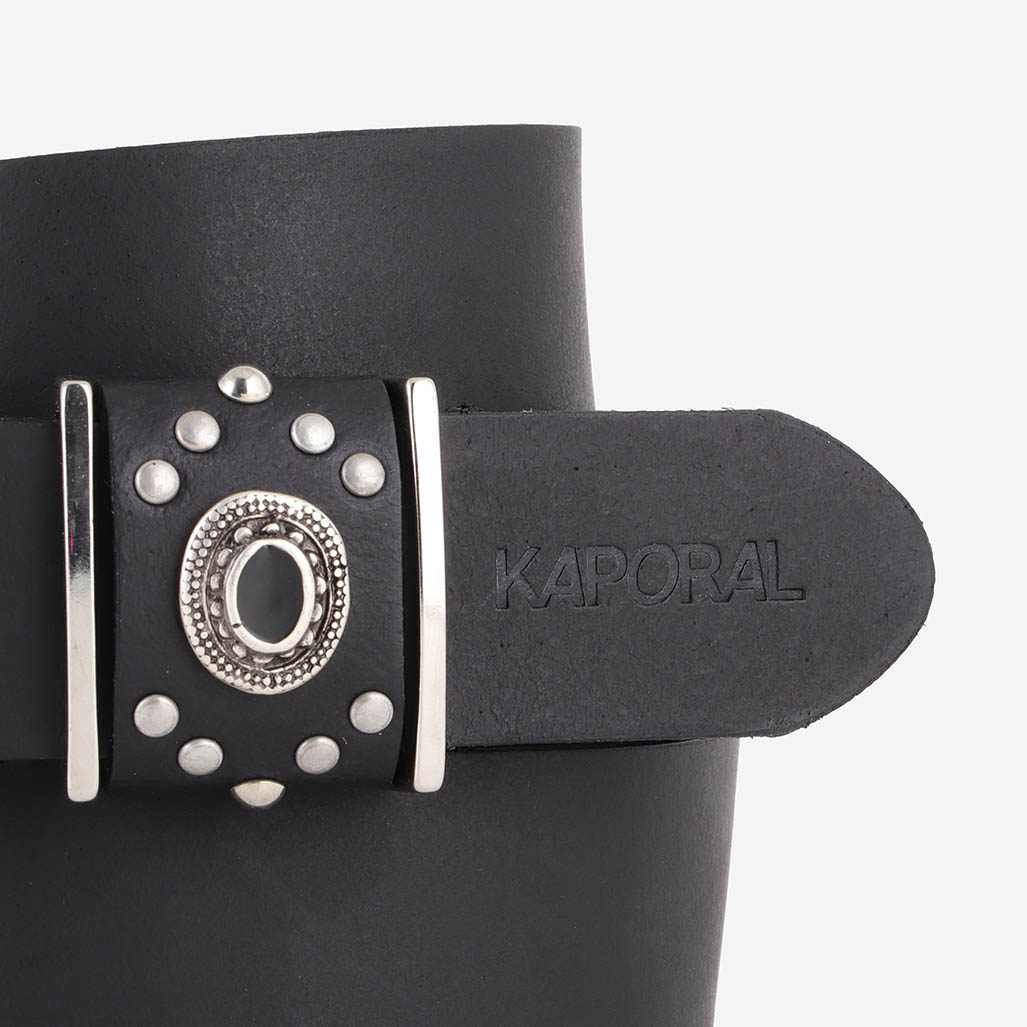 Ceinture en cuir noir Femme Lyuba Kaporal