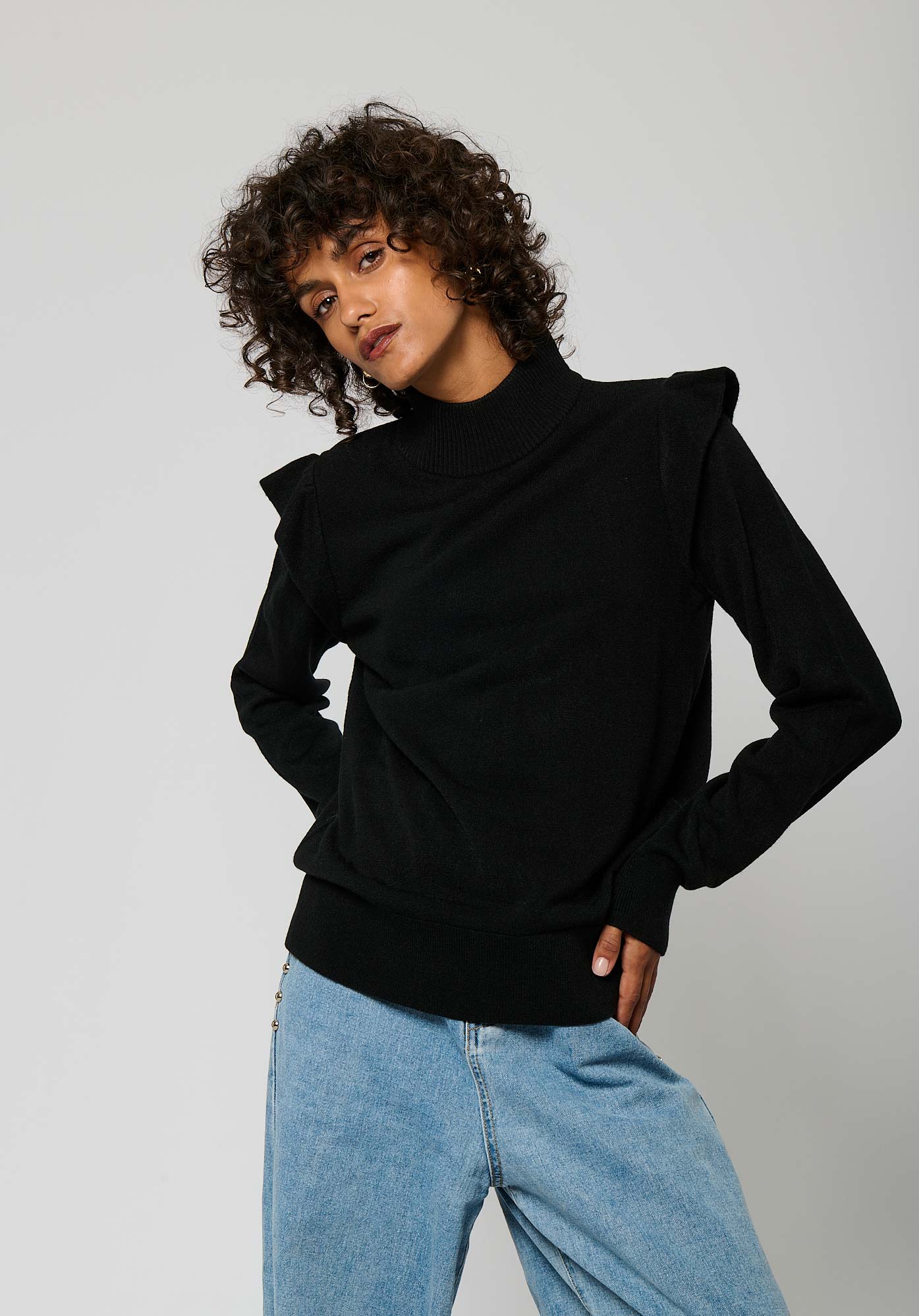 Pull noir Femme Marka Kaporal