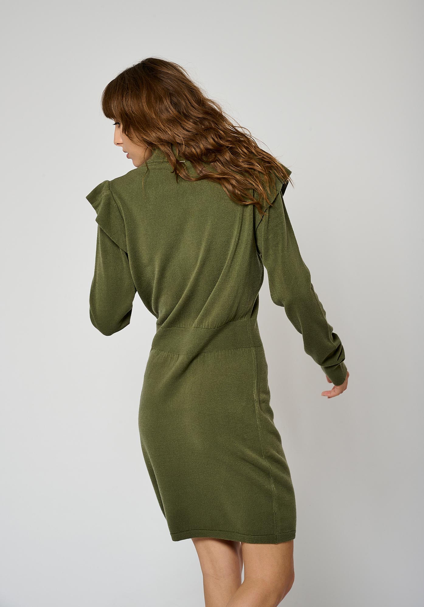 Robe pull kaki Femme Moji Kaporal