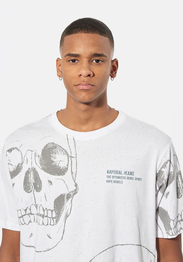 T-shirt gris tête de mort Homme en 100% coton Murdo - Kaporal