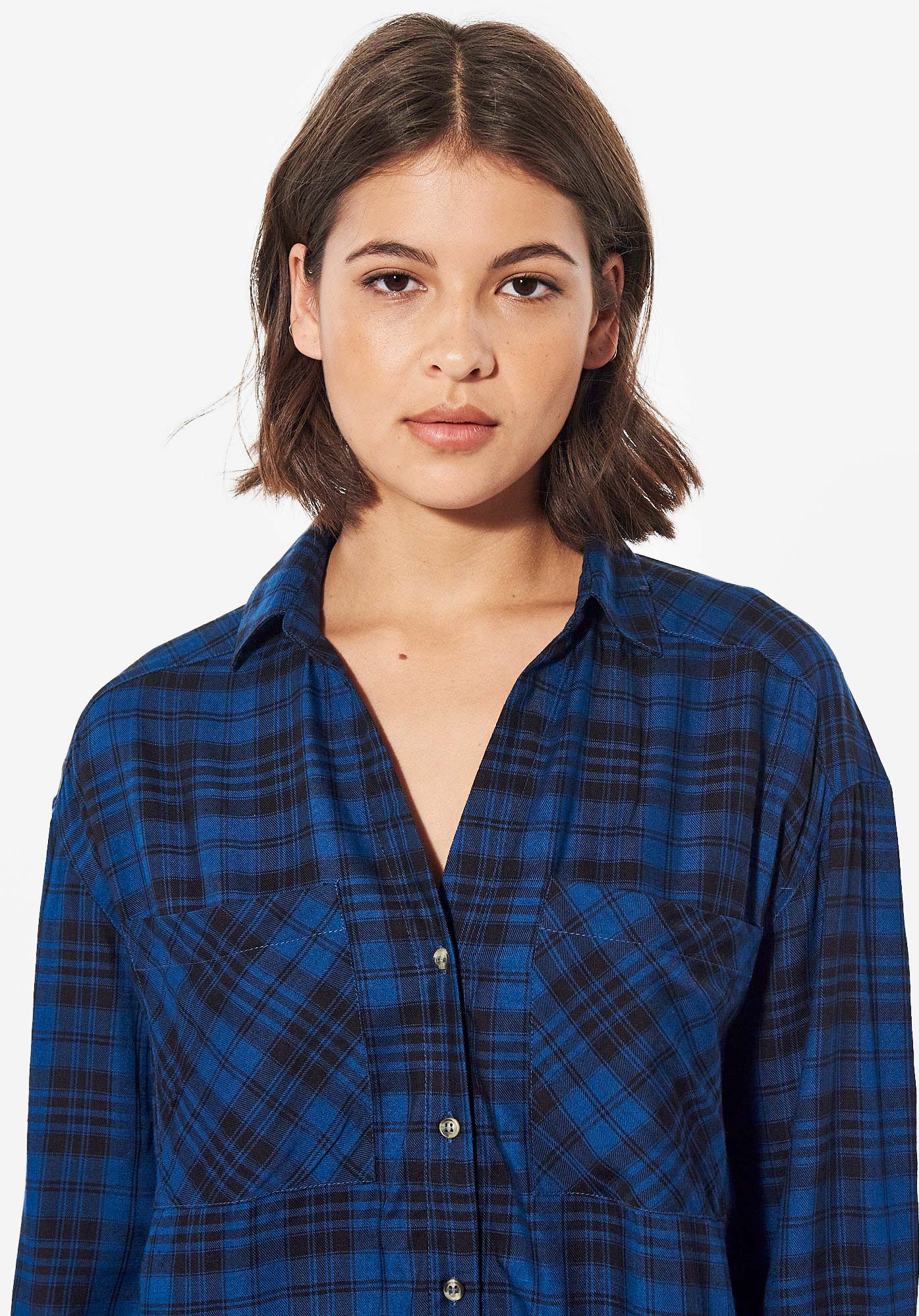 Chemise a hot sale carreaux femme bleu
