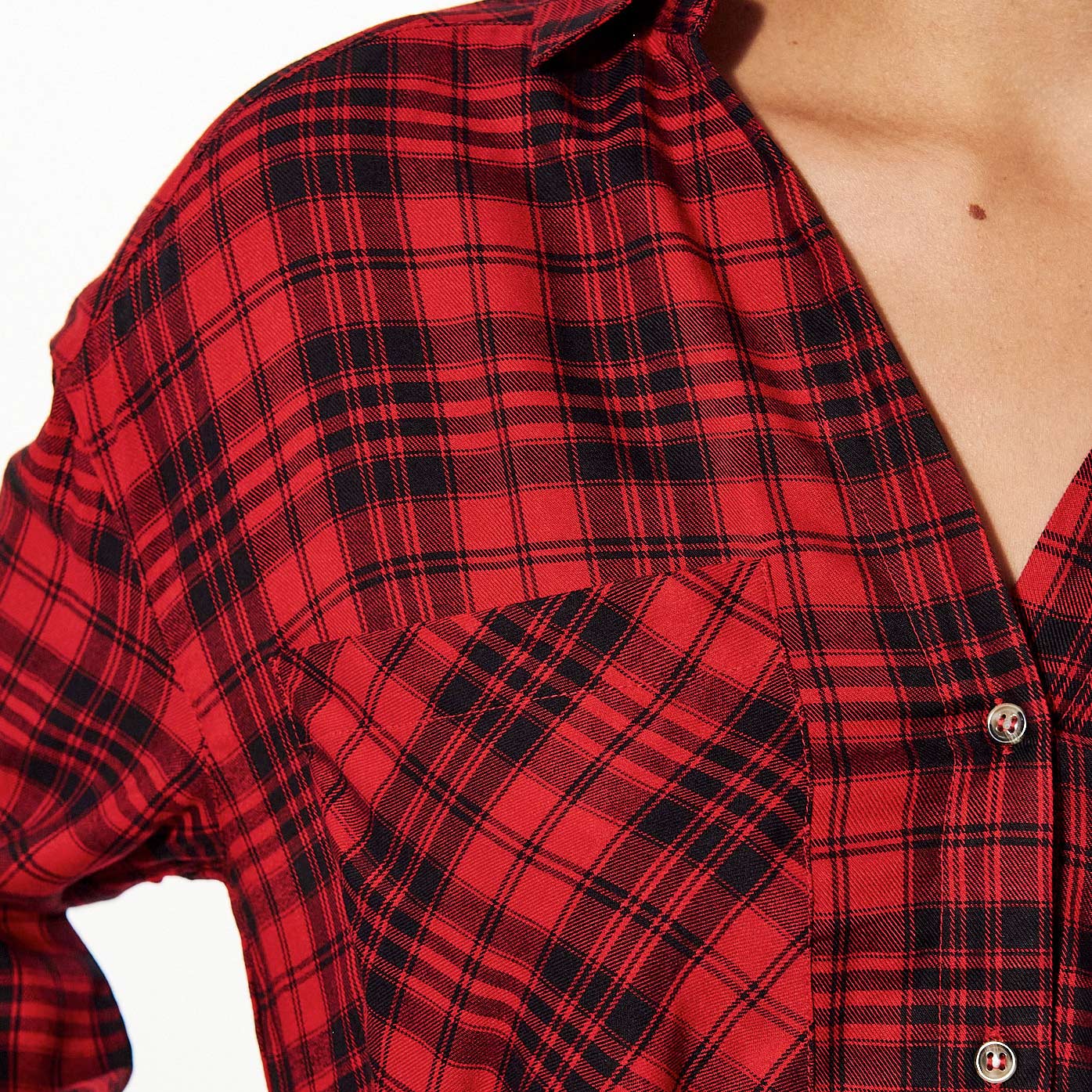 Chemise carreaux rouge Femme Ness Kaporal