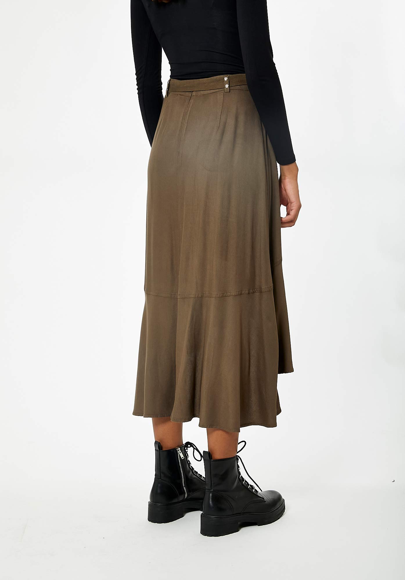 Jupe portefeuille kaki Femme Noop Kaporal