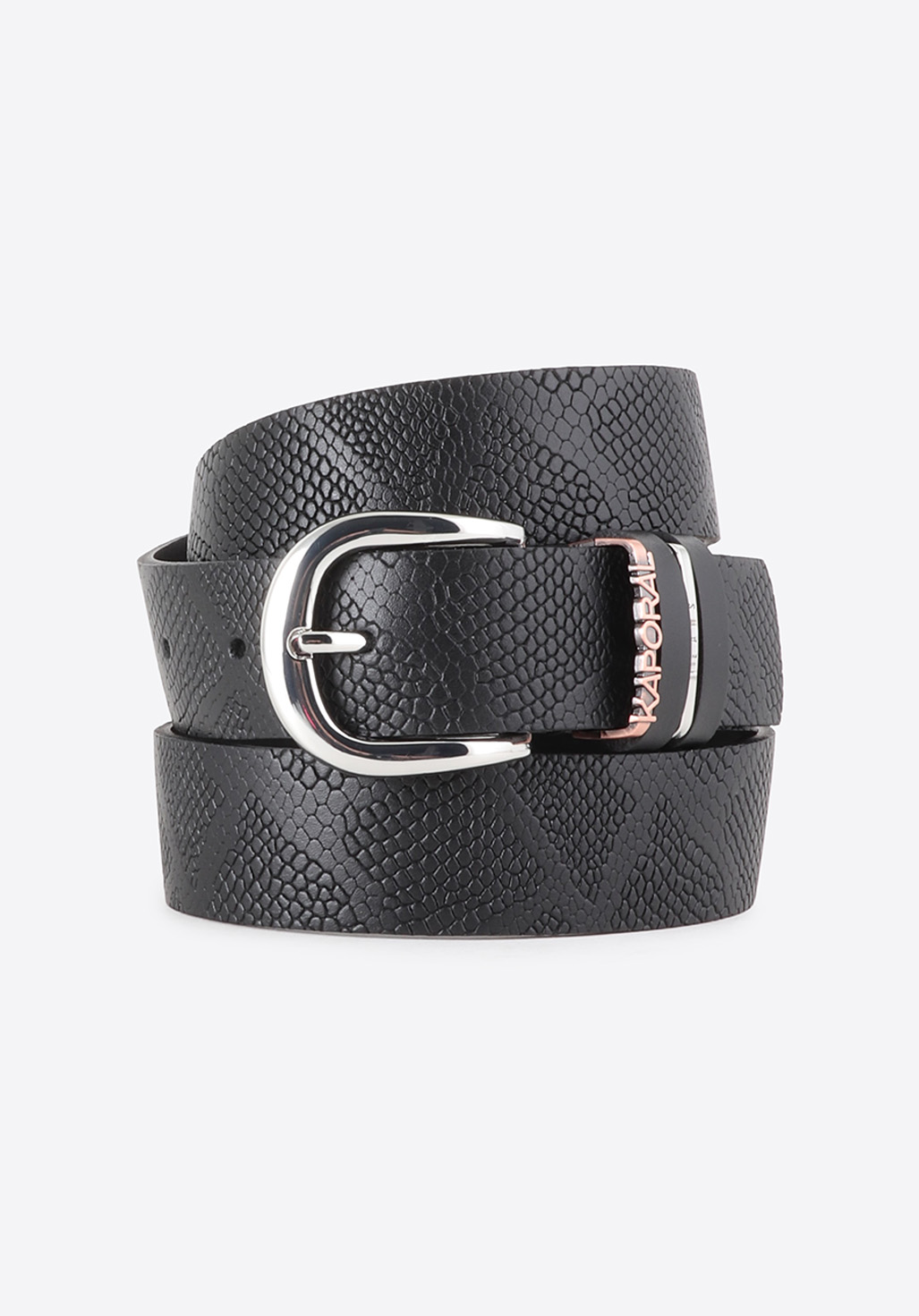 Ceinture en cuir noir fantaisie Femme Nosna Kaporal