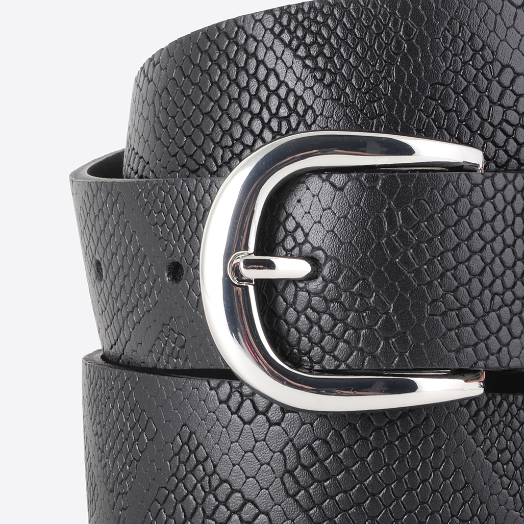 Ceinture en cuir noir fantaisie Femme Nosna Kaporal