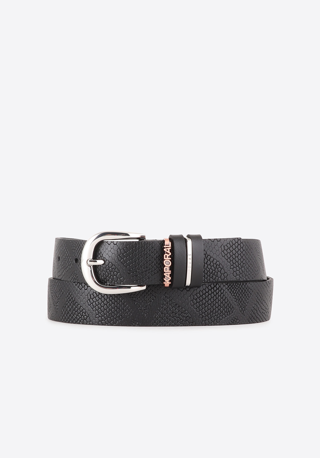 Ceinture en cuir noir fantaisie Femme Nosna Kaporal