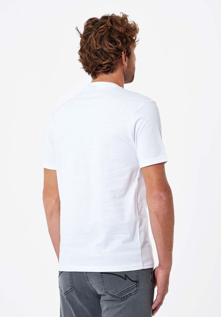 T-shirt blanc tête de mort Homme en 100% coton bio Paint - Kaporal