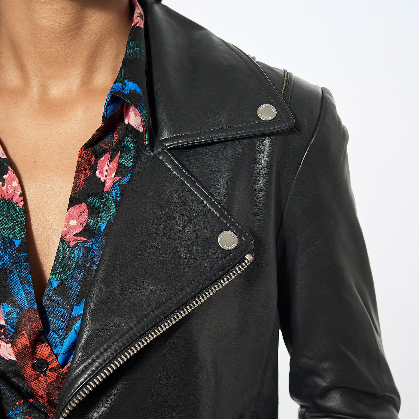 Veste en cuir noir Femme Pimp Kaporal
