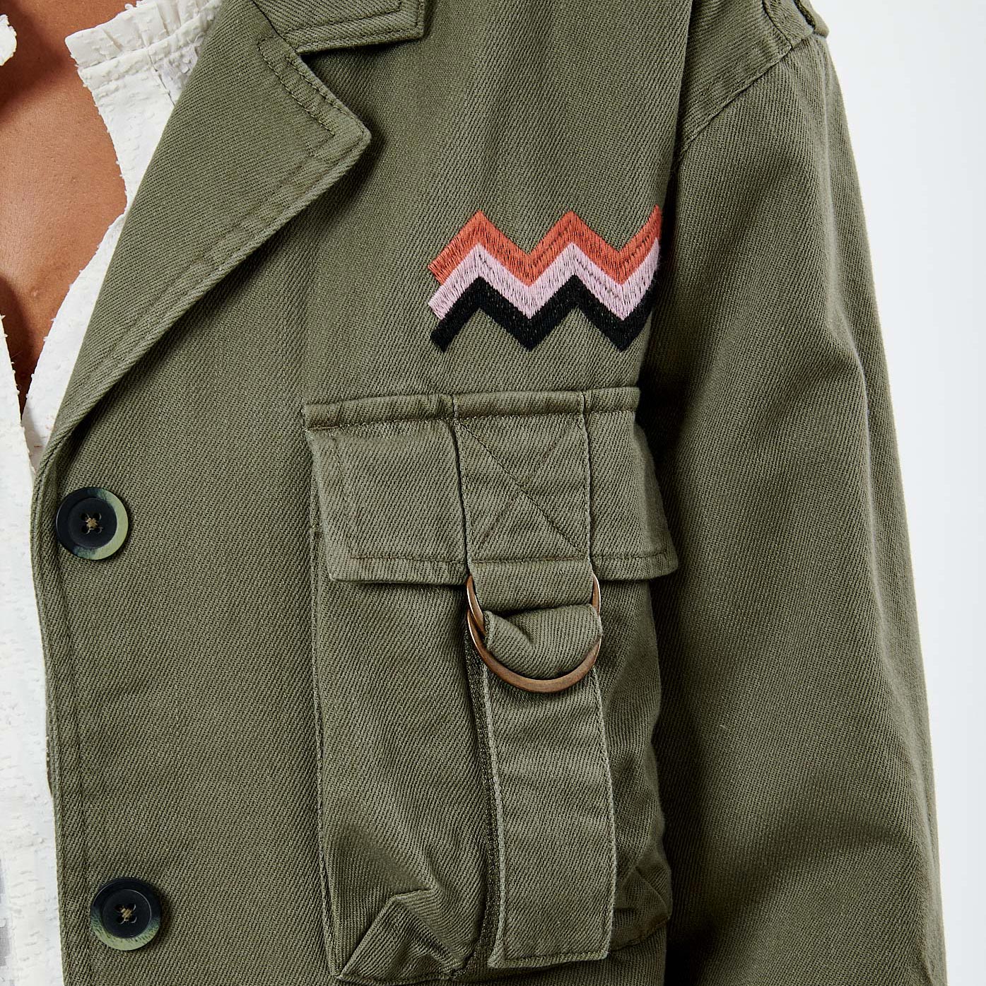 Veste kaki femme 100 coton Porto Kaporal