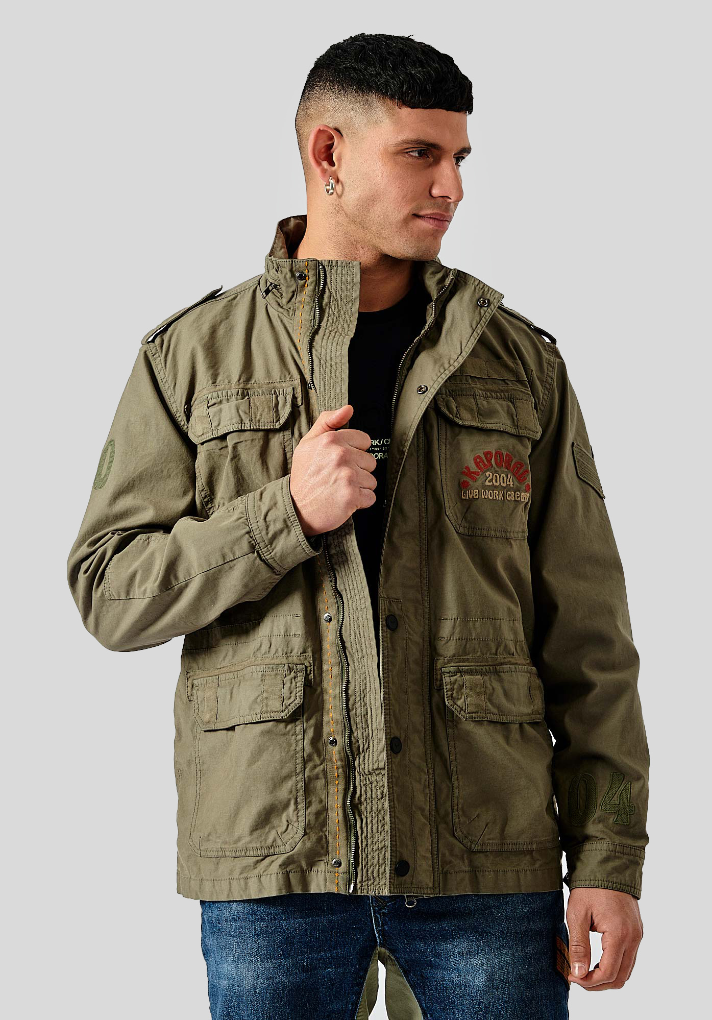 Veste kaki Homme Rich Kaporal