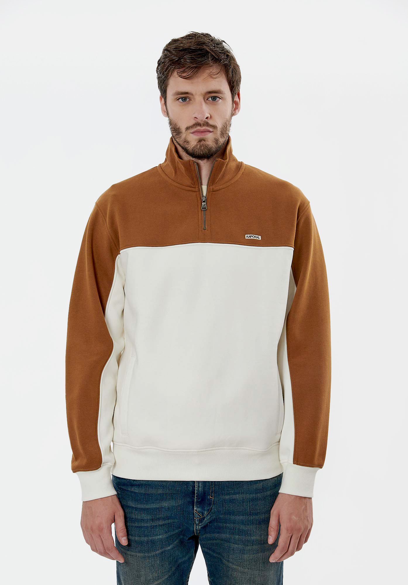 Sweat marron et ecru Homme Rodon Kaporal