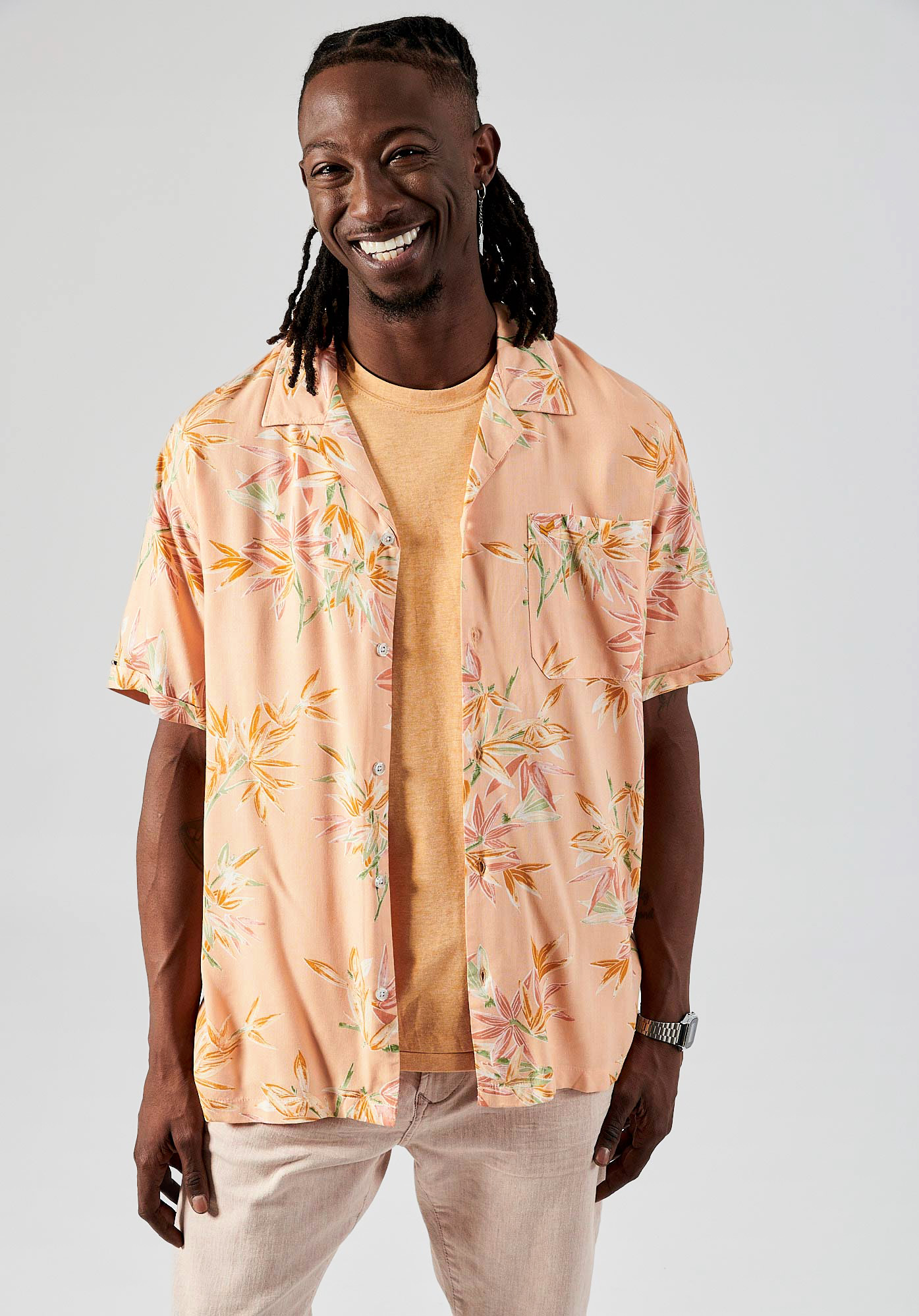 Chemise blanche fleurie homme clearance