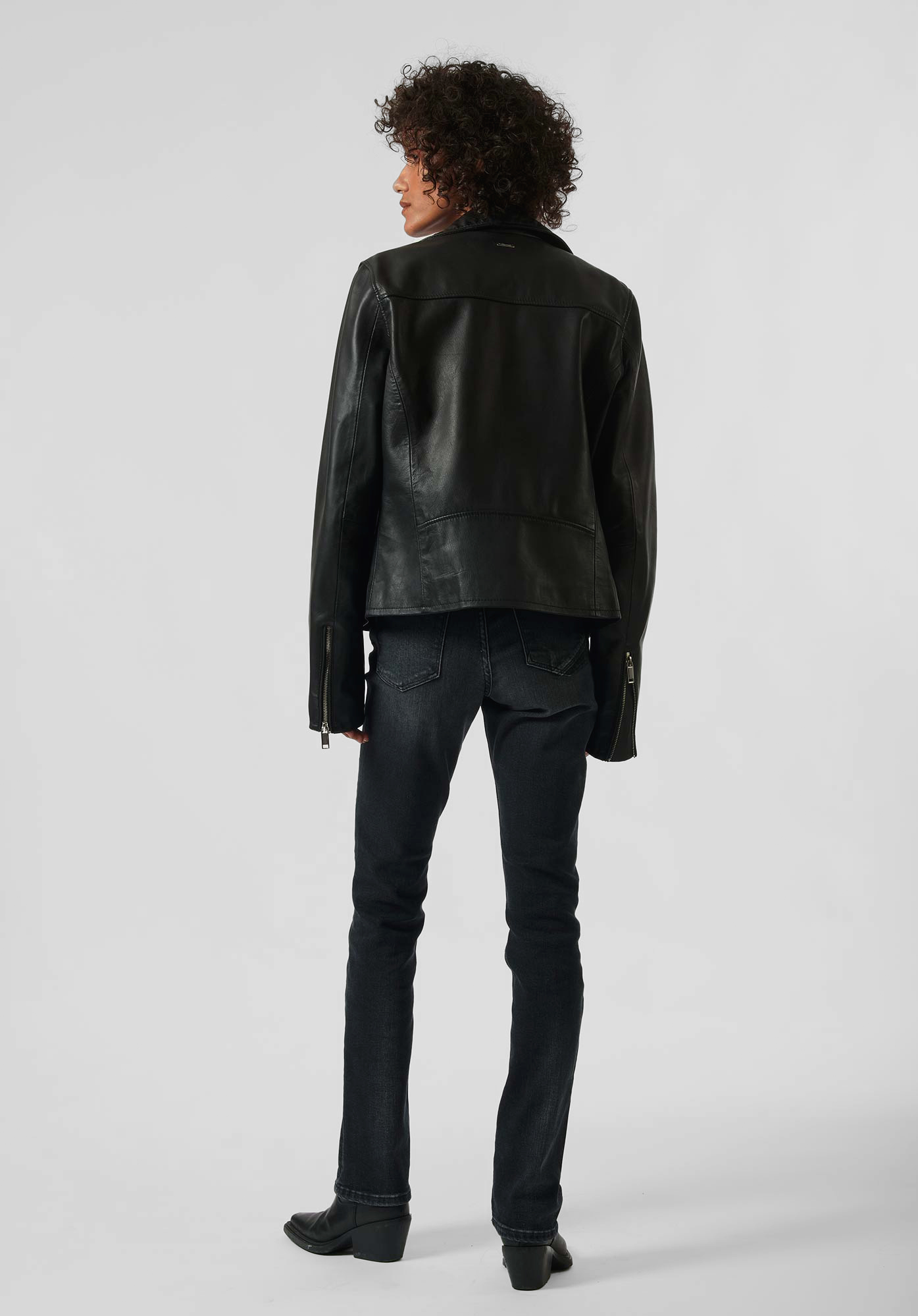 Veste en cuir noir Femme Sary Kaporal