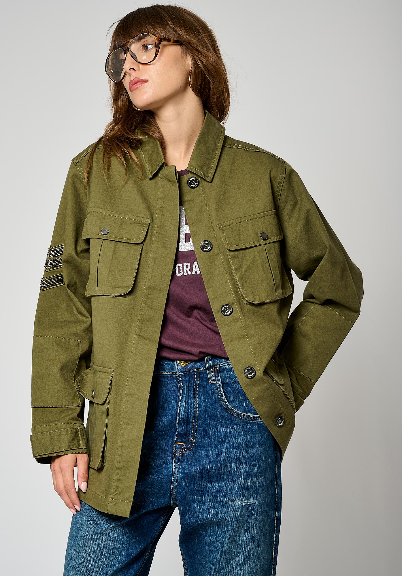 Veste kaki Femme 100 coton Silex Kaporal