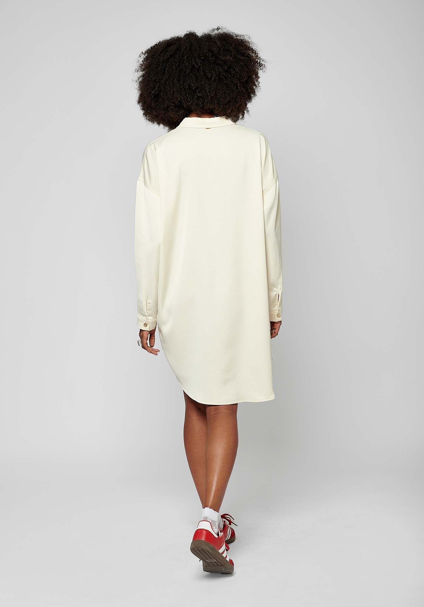 Robe chemise satinee ecru Femme Siren Kaporal