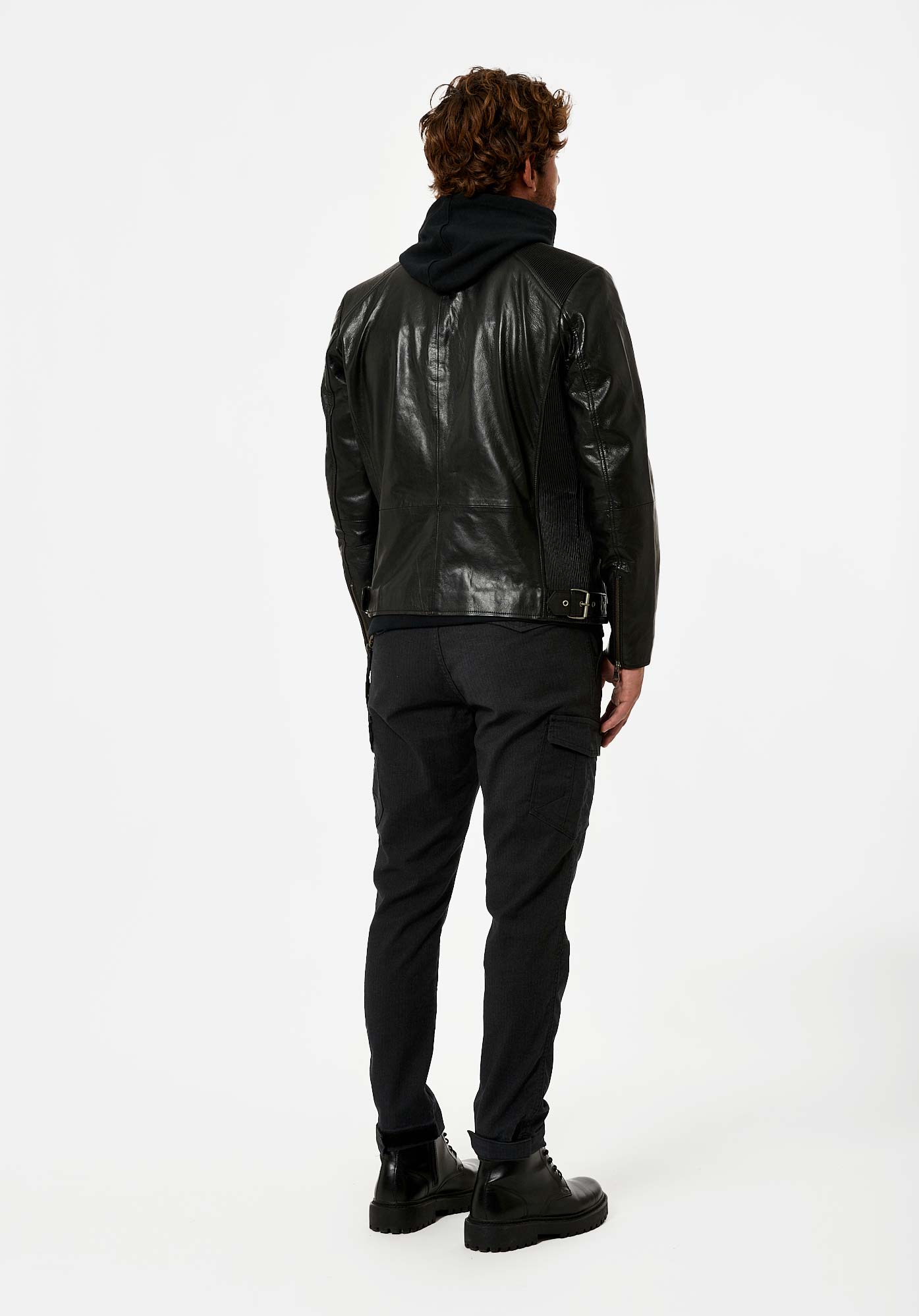 Veste en cuir noir Homme Soda Kaporal