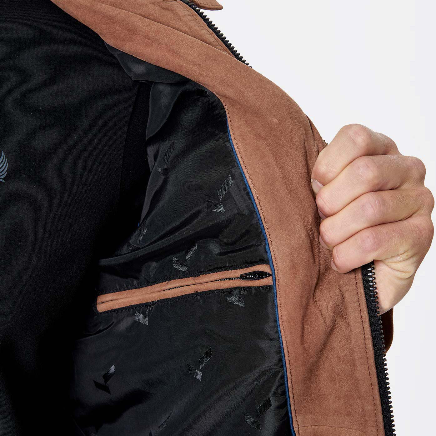 Veste en cuir marron Homme Soma Kaporal