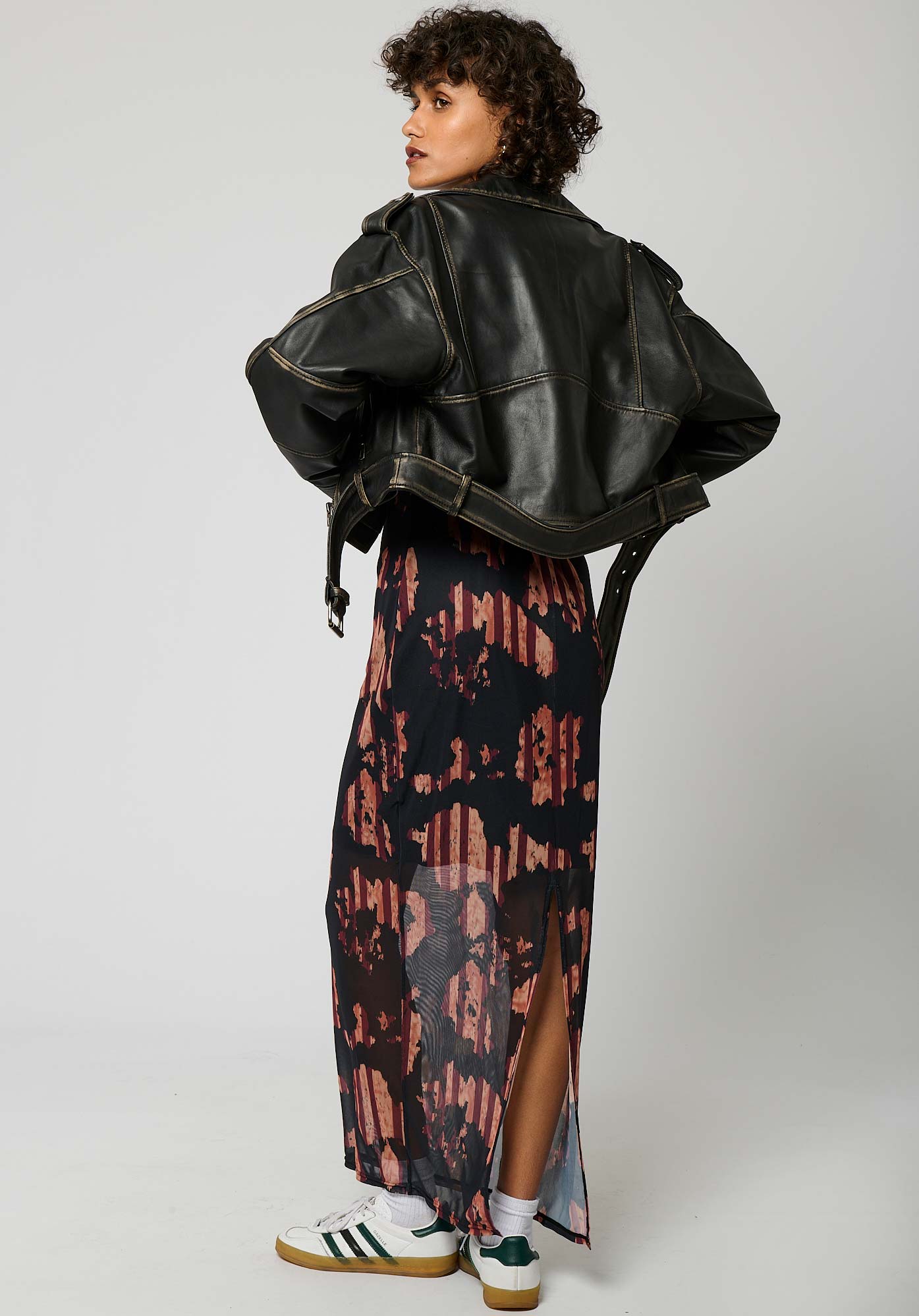 Veste en cuir noir Femme Sorry Kaporal