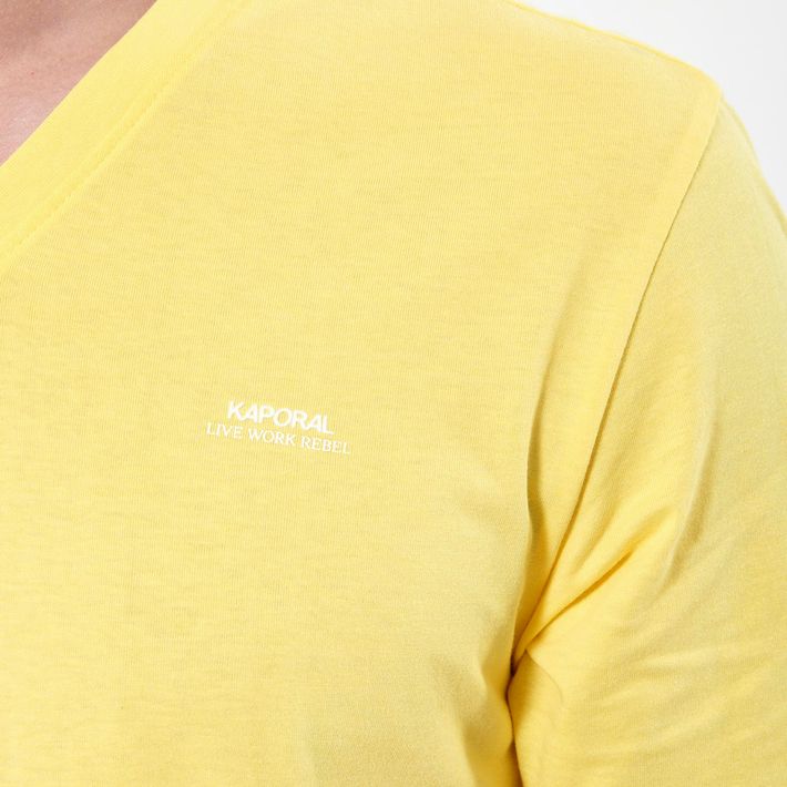 T-shirt jaune Homme en 100% coton Leres - Kaporal