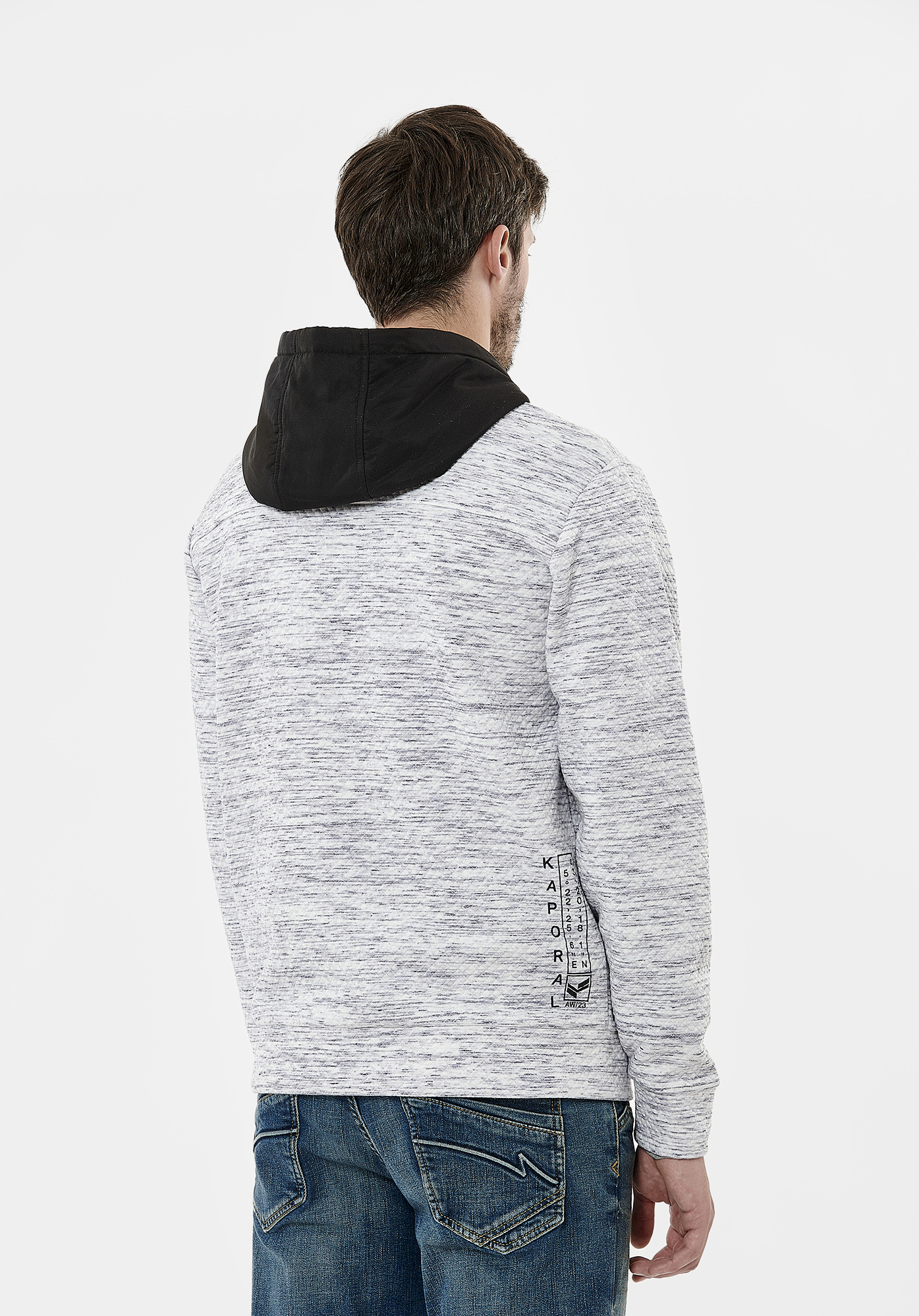Sweat zippe gris Homme Theo Kaporal