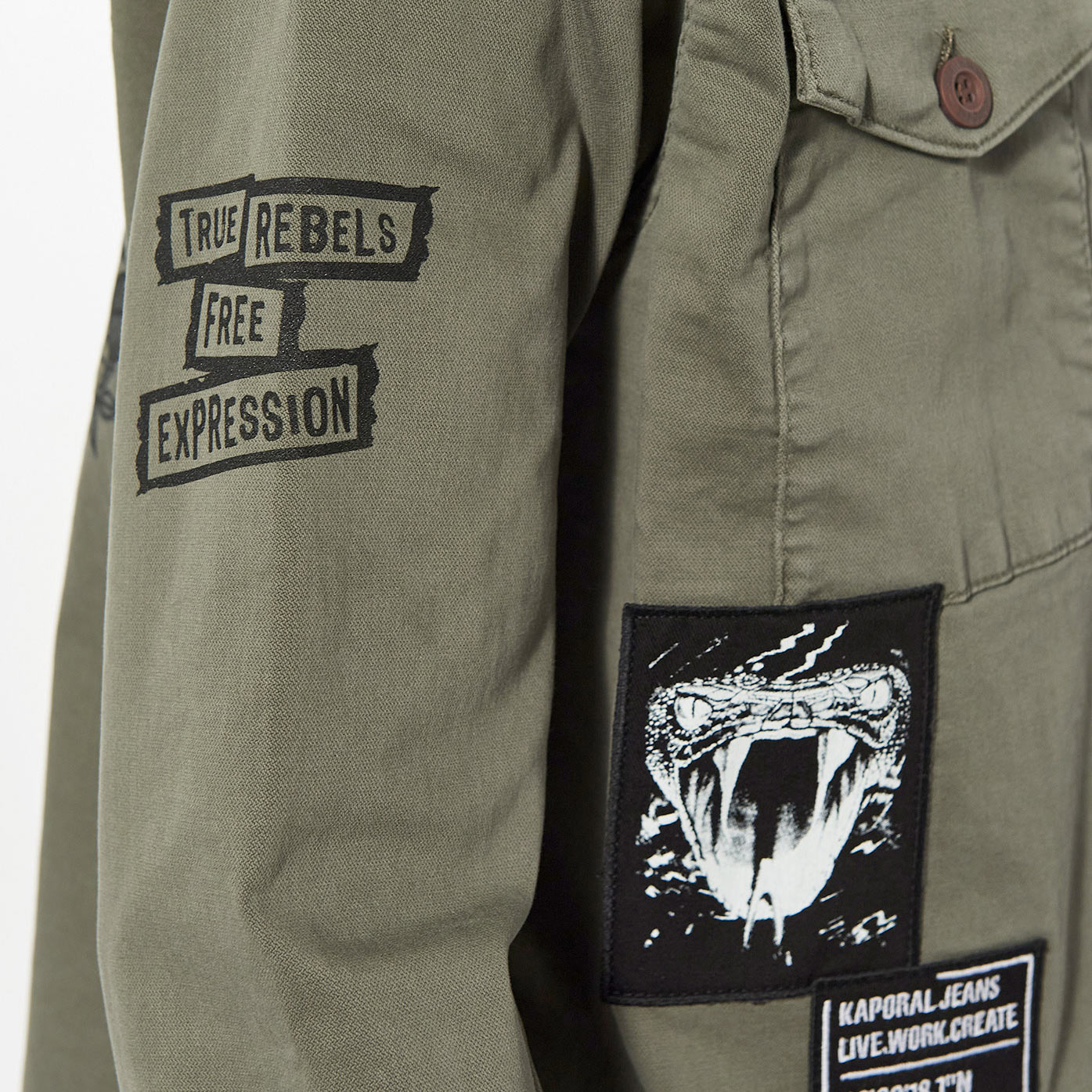 Chemise en jean kaki Homme Timmy Kaporal
