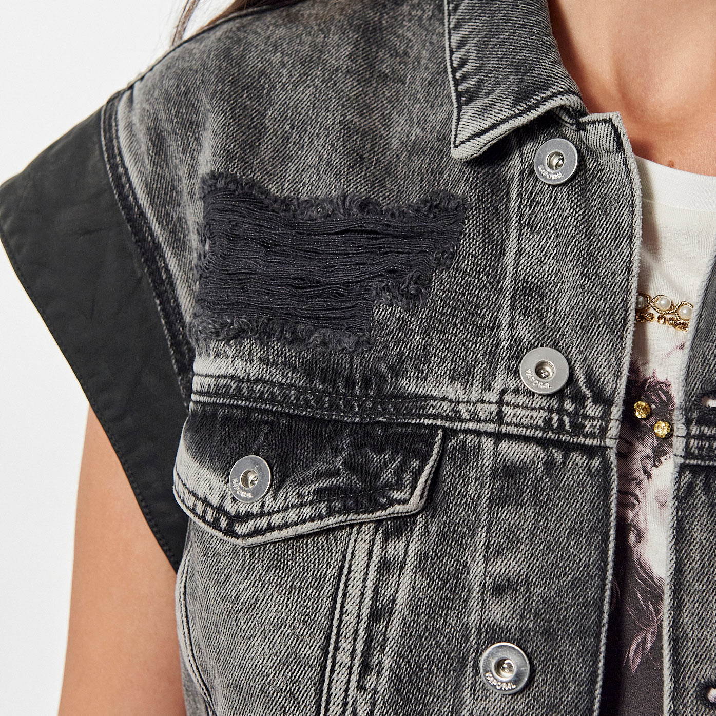Veste en jean sans manches Femme en 100 coton Vanil Kaporal