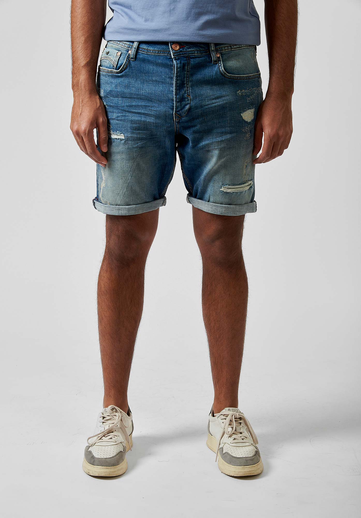 Short en jean kaki Homme Vito Kaporal