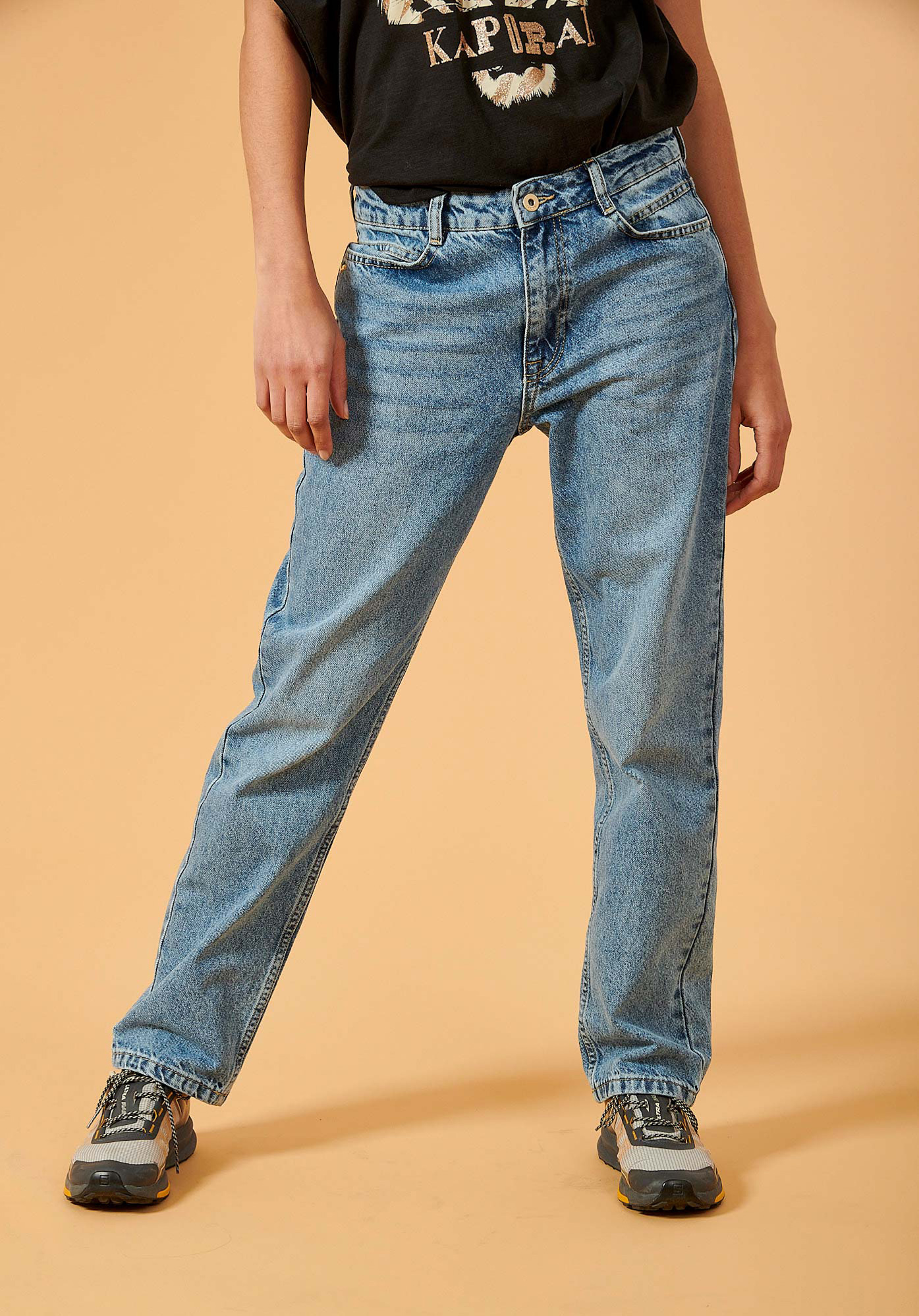 Pantalon jean hotsell droit femme