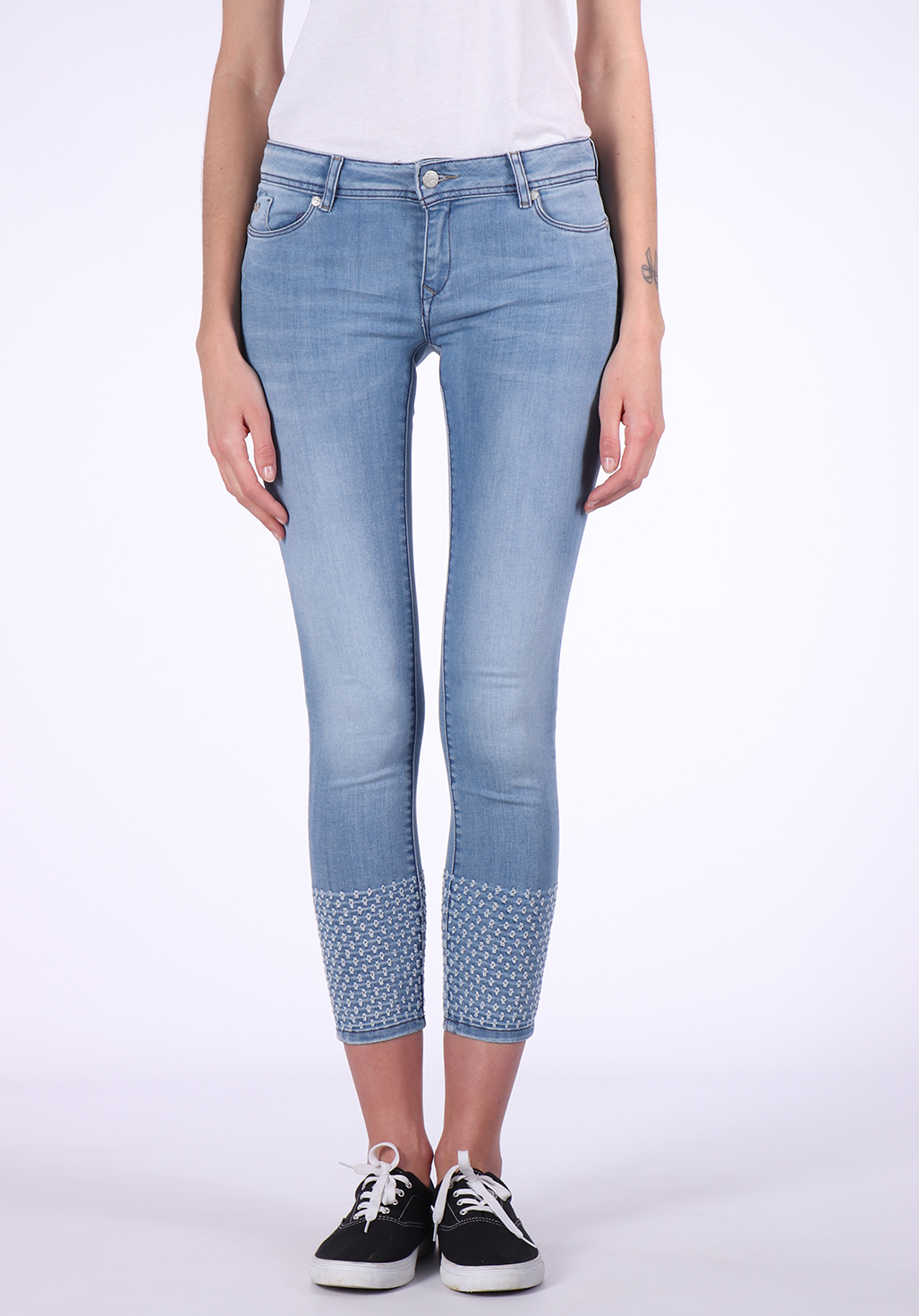 low rise slim tapered jeans