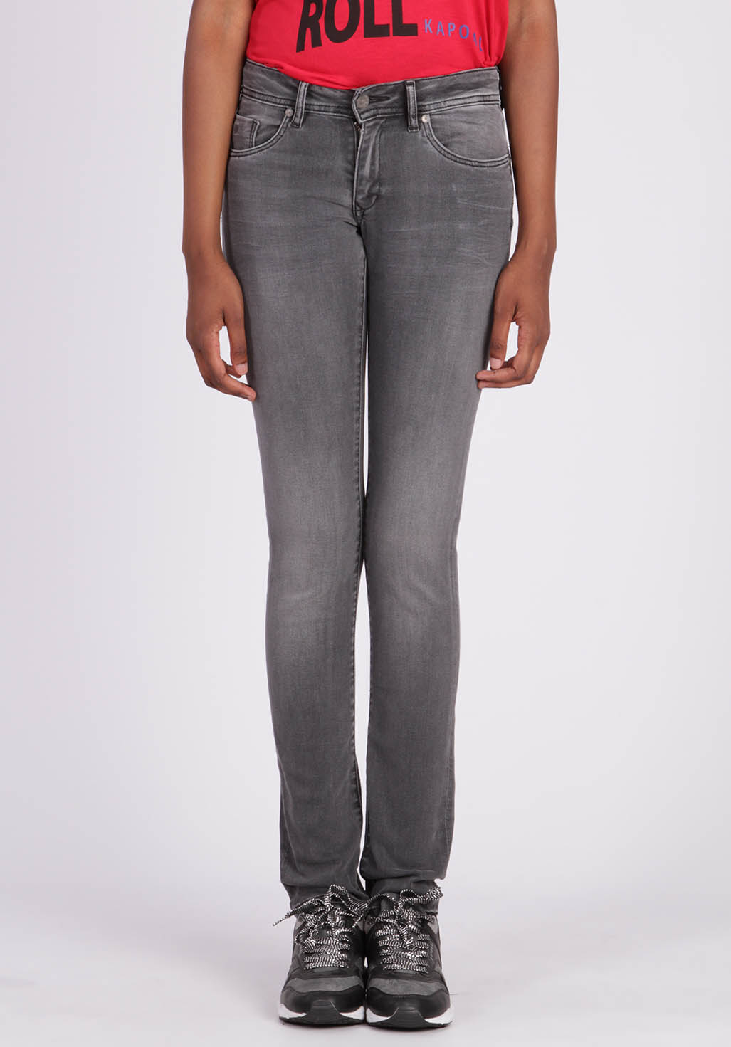 low rise slim tapered jeans