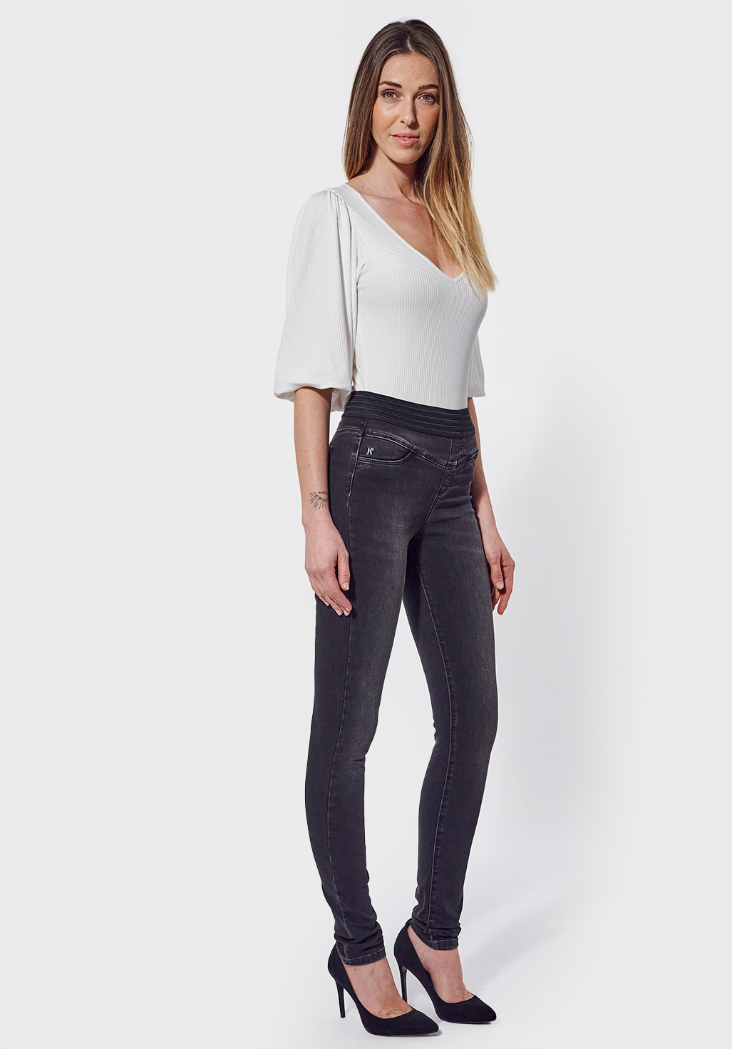 Jegging noir Femme effet d lav Sable Kaporal